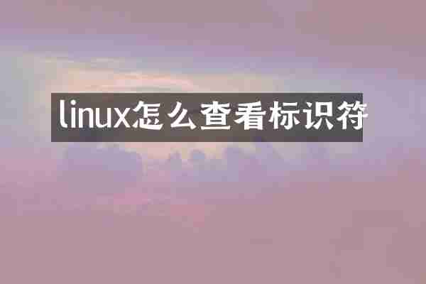 linux怎么查看标识符