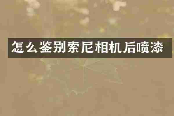 怎么鉴别索尼相机后喷漆