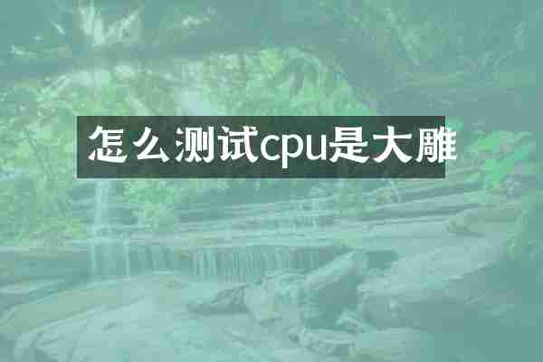 怎么测试cpu是大雕