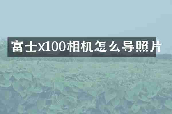 富士x100相机怎么导照片