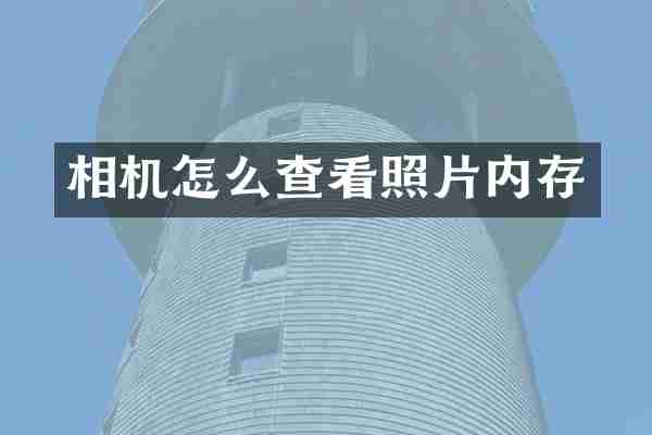 相机怎么查看照片内存