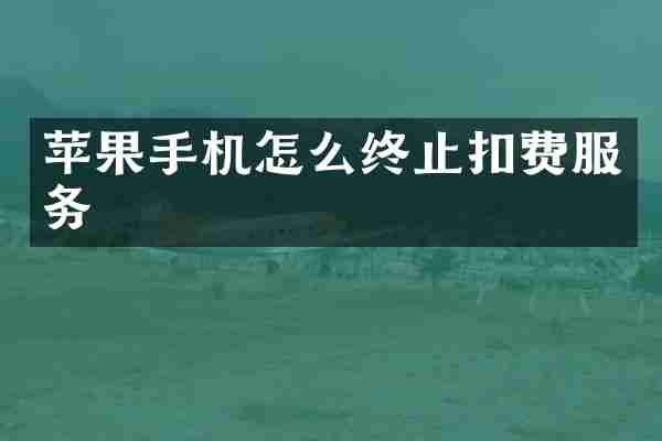 苹果手机怎么终止扣费服务