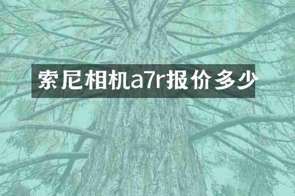 索尼相机a7r报价多少