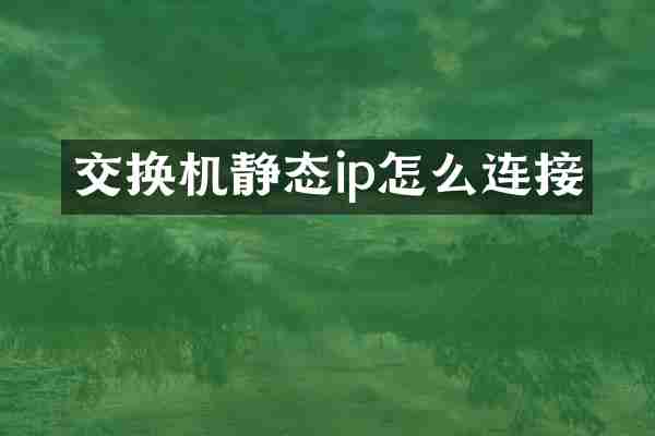 交换机静态ip怎么连接