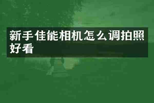 新手佳能相机怎么调拍照好看