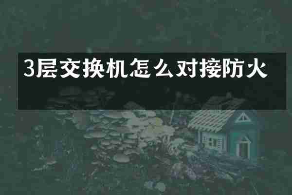 3层交换机怎么对接防火墙