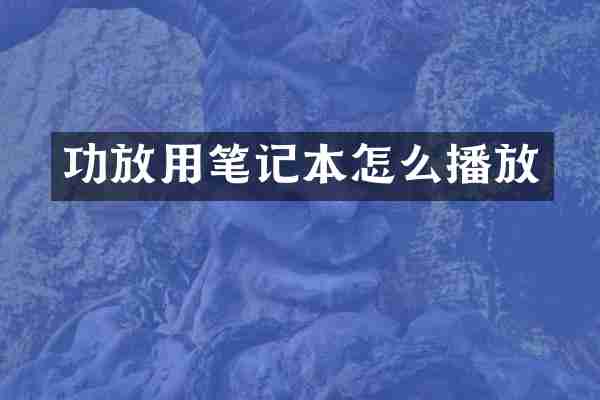 功放用笔记本怎么播放