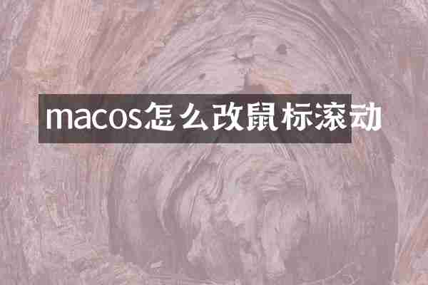 macos怎么改鼠标滚动