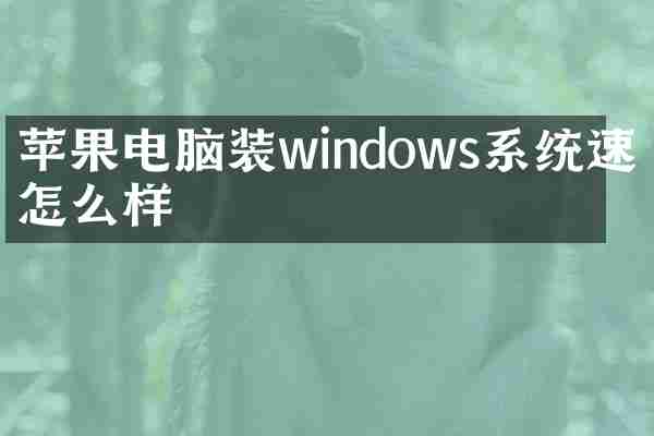 苹果电脑装windows系统速度怎么样