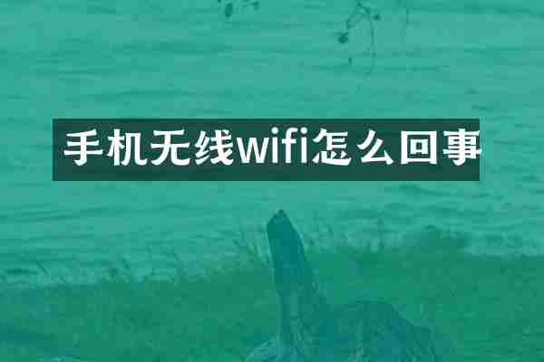 手机无线wifi怎么回事