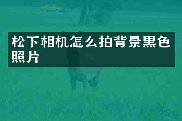 松下相机怎么拍背景黑色照片