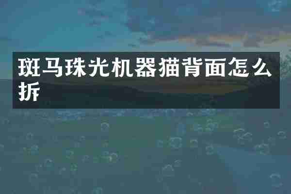 斑马珠光机器猫背面怎么拆