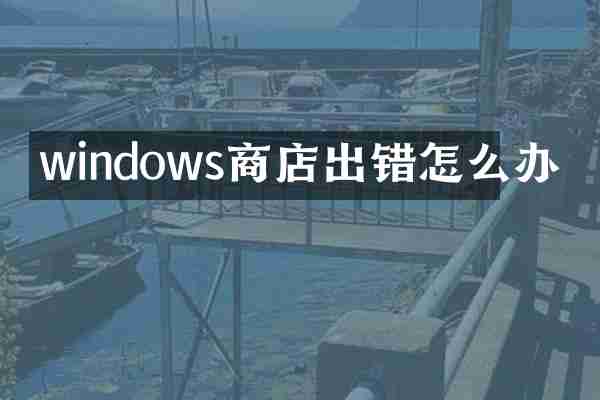 windows商店出错怎么办