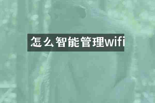 怎么智能管理wifi