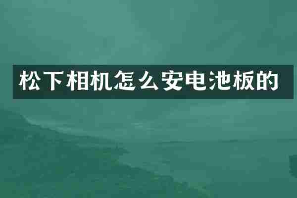 松下相机怎么安电池板的