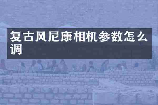 复古风尼康相机参数怎么调