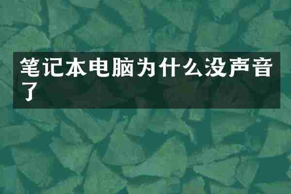 笔记本电脑为什么没声音了
