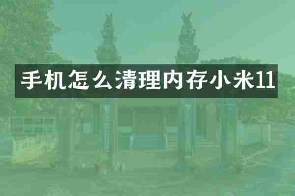 手机怎么清理内存小米11