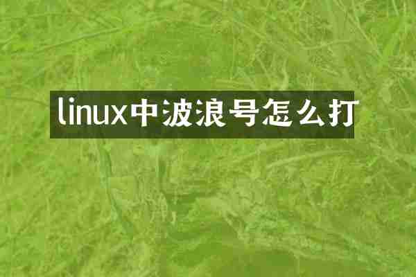 linux中波浪号怎么打