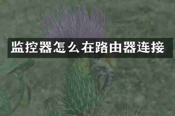 监控器怎么在路由器连接