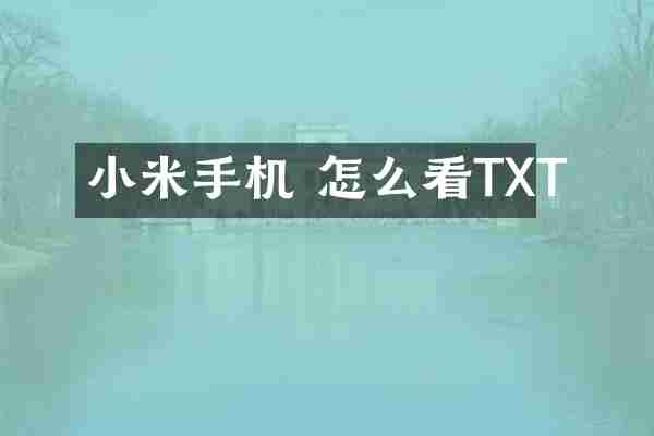 小米手机 怎么看TXT
