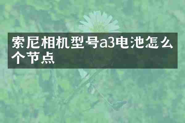 索尼相机型号a3电池怎么三个节点