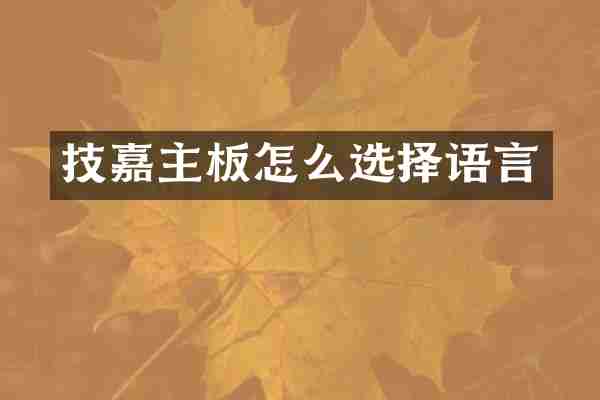 技嘉主板怎么选择语言