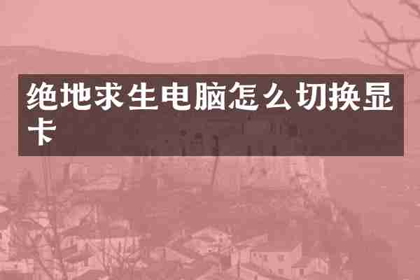 绝地求生电脑怎么切换显卡