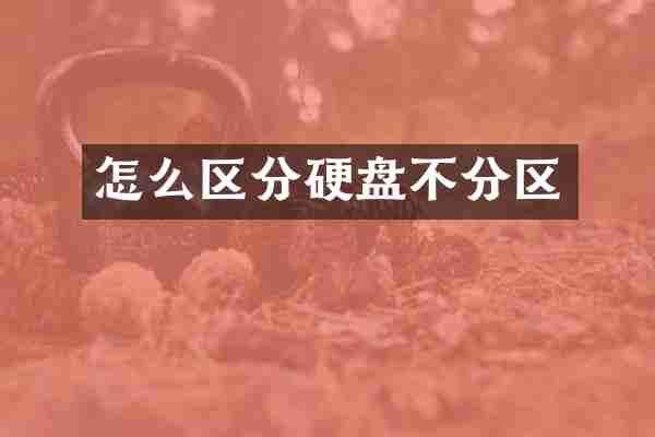 怎么区分硬盘不分区