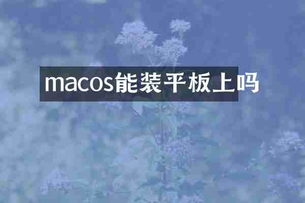 macos能装平板上吗