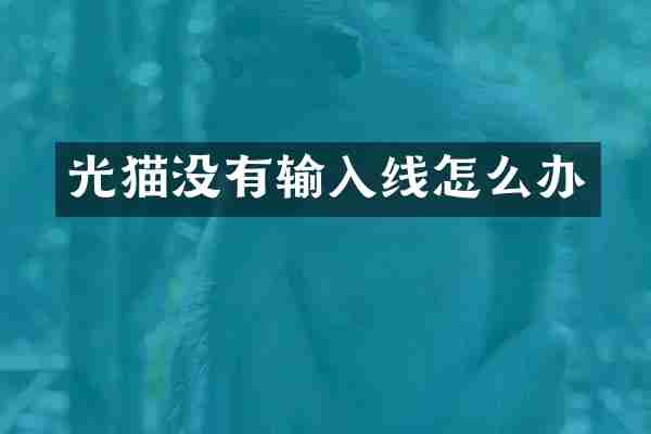 光猫没有输入线怎么办