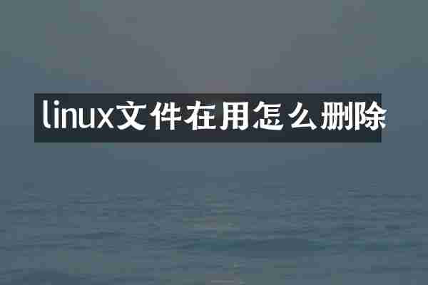 linux文件在用怎么删除