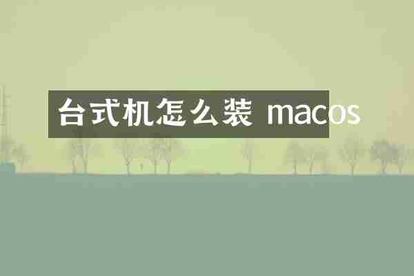 台式机怎么装 macos