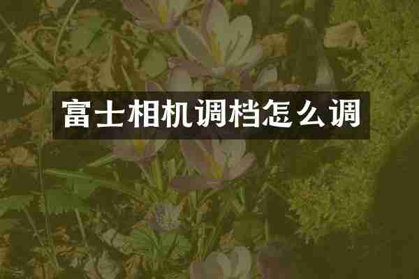 富士相机调档怎么调