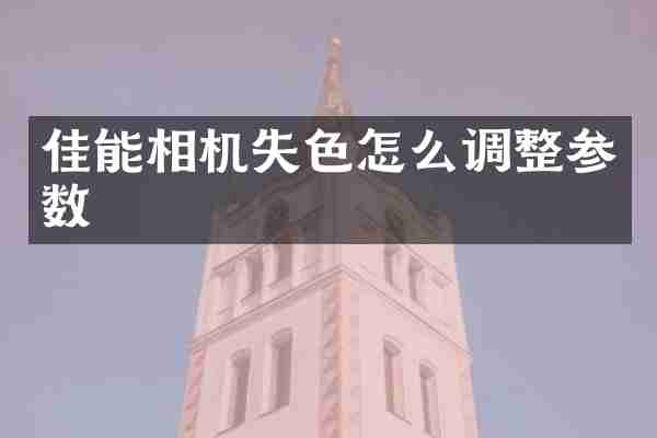 佳能相机失色怎么调整参数