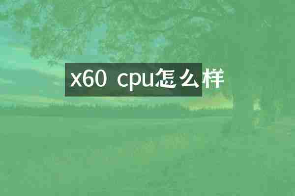 x60 cpu怎么样