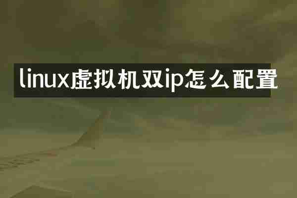 linux虚拟机双ip怎么配置