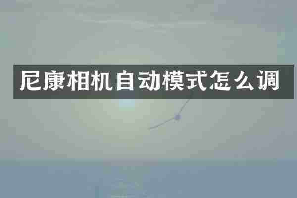 尼康相机自动模式怎么调