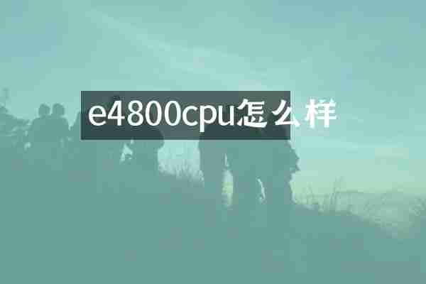 e4800cpu怎么样