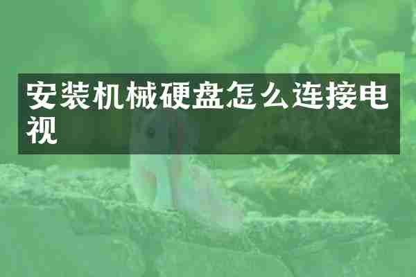 安装机械硬盘怎么连接电视