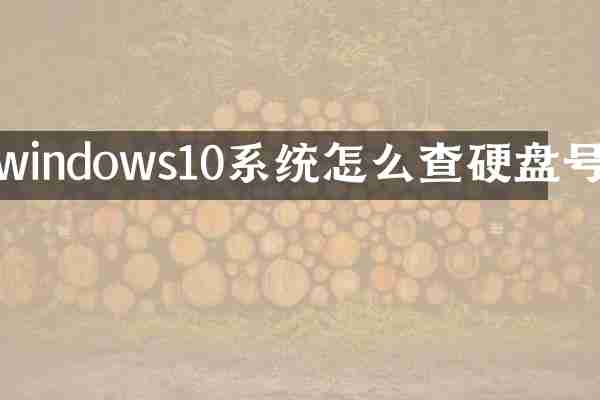 windows10系统怎么查硬盘号