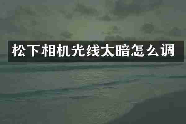 相机光线太暗怎么调
