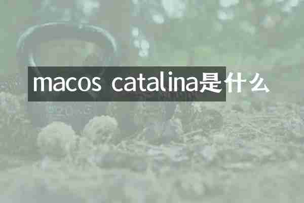macos catalina是什么