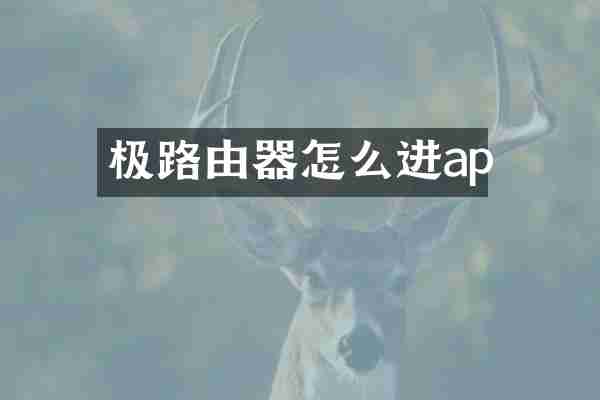 极路由器怎么进ap