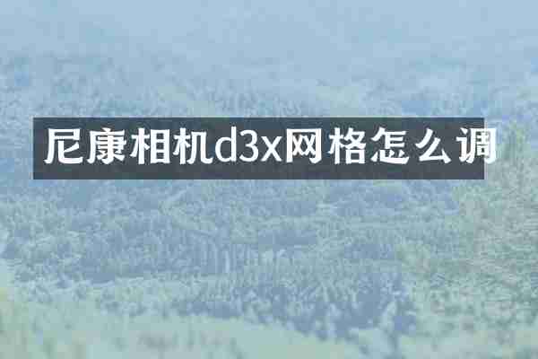 尼康相机d3x网格怎么调