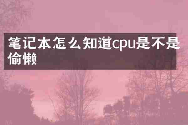 笔记本怎么知道cpu是不是偷懒
