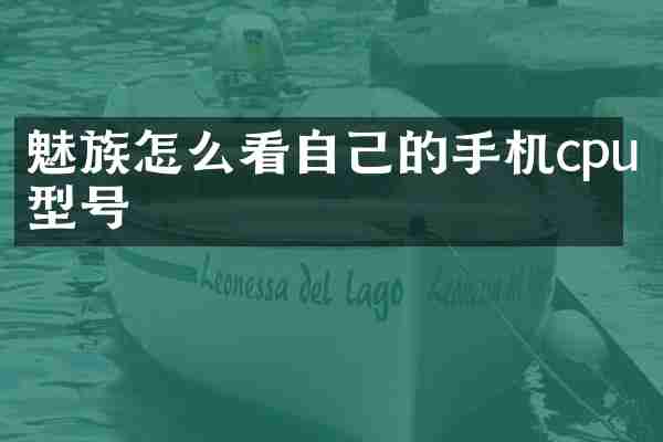 魅族怎么看自己的手机cpu型号