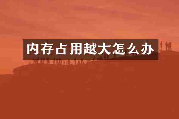 内存占用越大怎么办