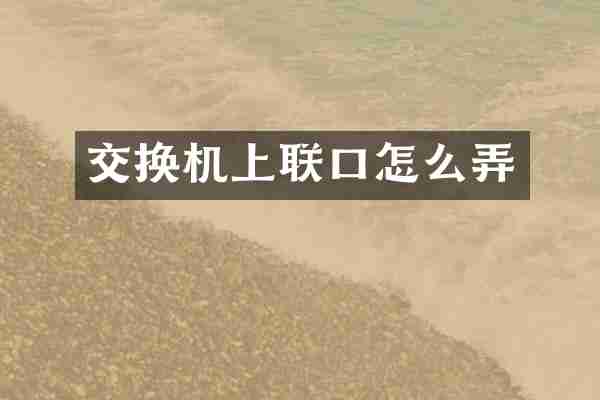 交换机上联口怎么弄