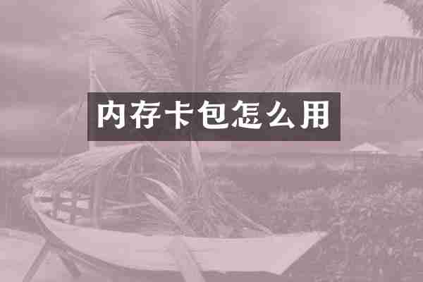 内存卡包怎么用